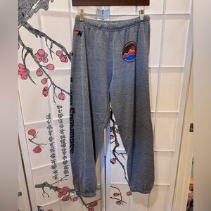 Aviator nation heather grey gray cozy soft sweats sweatpants aspen jazz fest